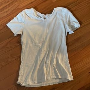 White Faded Glory V-Neck Tee